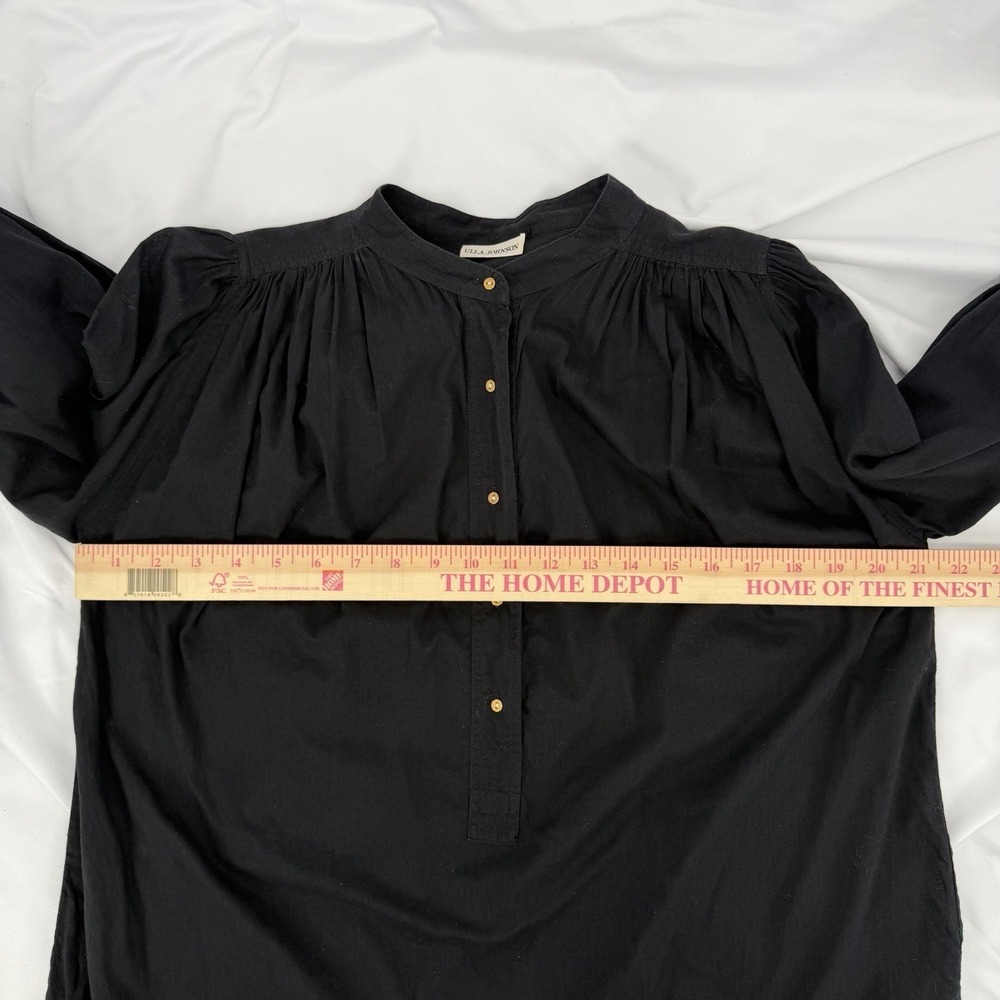 Ulla‎ Johnson Cotton Button Up Mini-Shirt Dress Pleated 3/4 Sleeve Button Cuffs - Picture 6 of 8